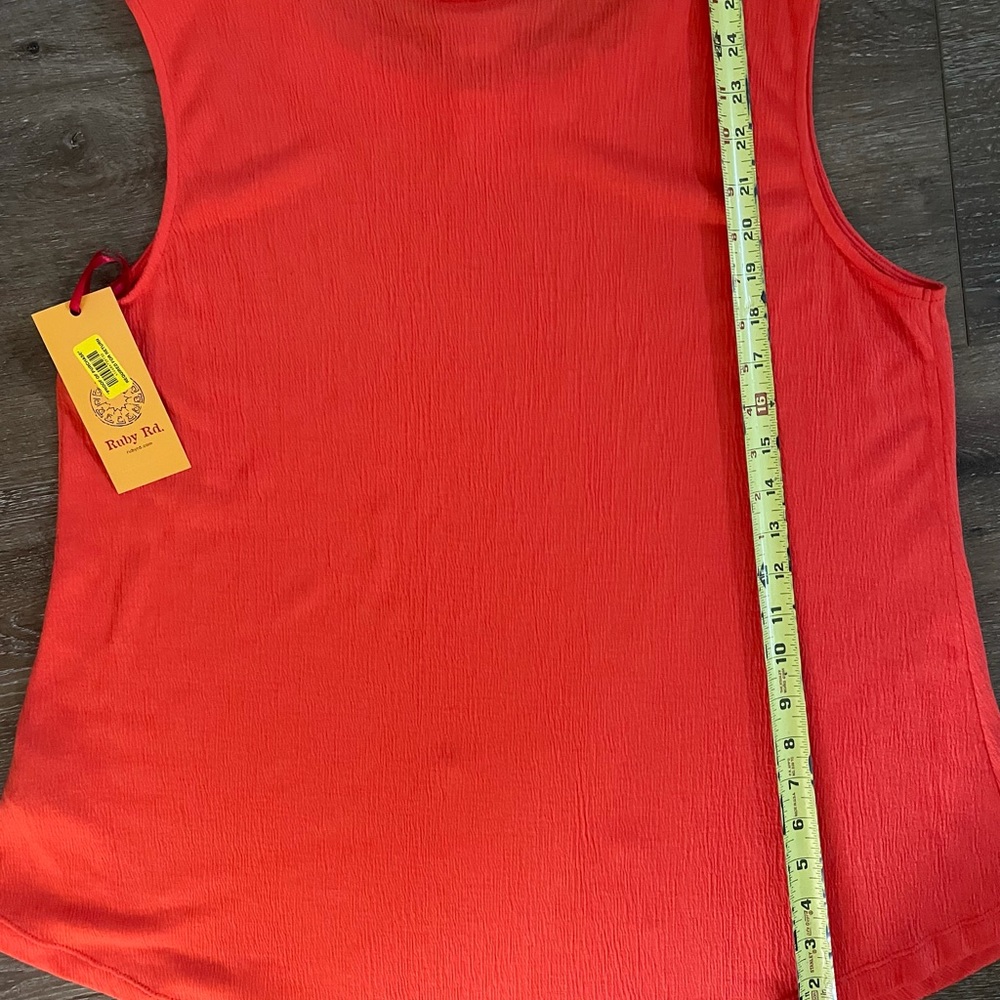 Ruby Rd. Cute Sleeveless Orange Shell With Brass … - image 7